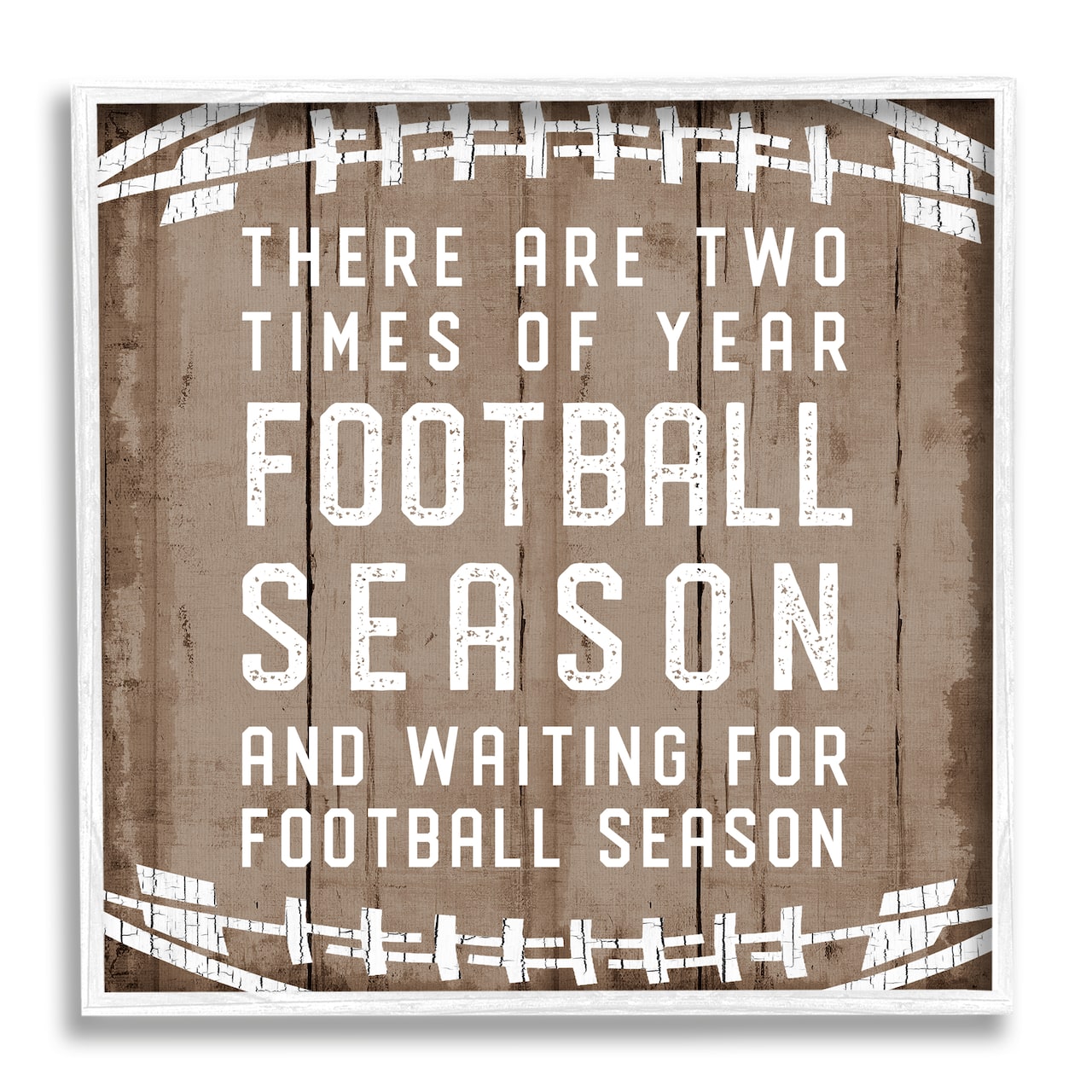 Stupell Industries Time of Year Football Season Rustic Sports Phrase Framed Wall Art